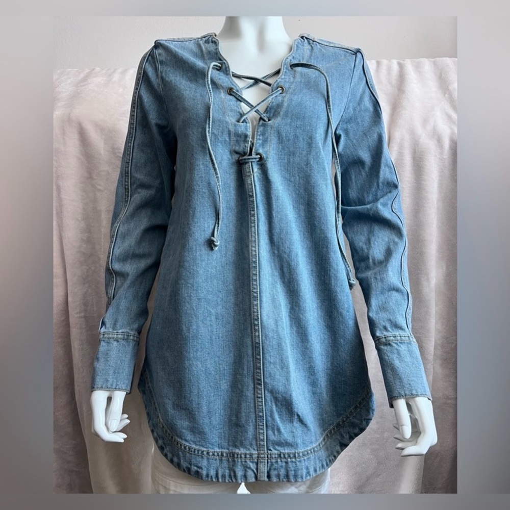 Free People Neapolitan Dreams denim tunic dress NWOT